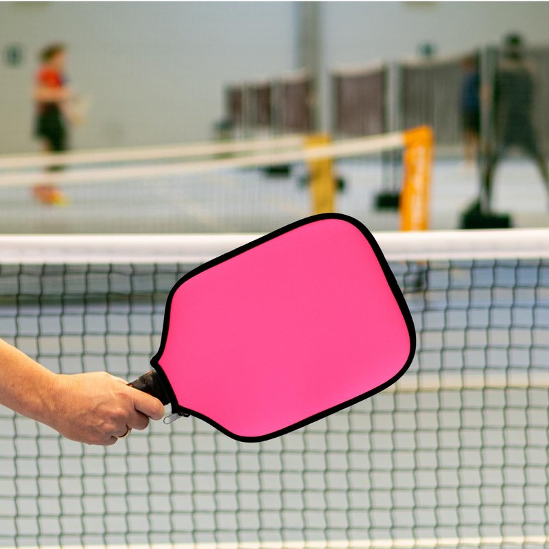1pcs Pink Racquet Cover, 8.6 x 12.2 Inch Neoprene Racquet Cover Storage Bag Compatible with Most USAPA Standard and Extended Racquets Fits Most People's Needs