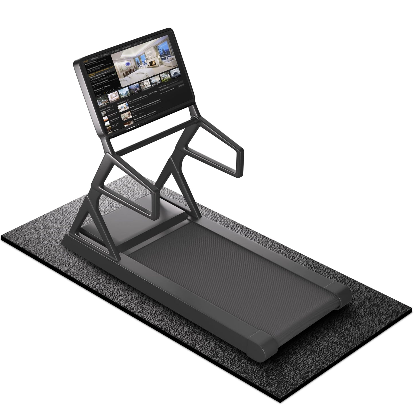 Treadmill Mat, 7'x3'/6'x3'/6'x2.5'/5.6'x2'/4'x2', 6mm Thick Exercise Equipment Gym Mat for Hardwood FloorCarpet, Compatible with Peloton Bike, Indoor Spin Bike, Elliptical