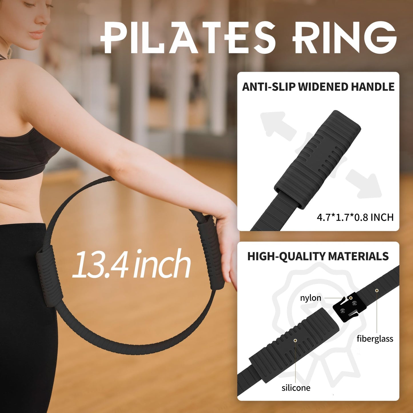 Wavar Pilates Essentials Kit for Women Pilates Equipment with 13.5" Magic Circle Mini Ball Resistance Band Premium Accessories Pilates Ring Set for Starter Workout at Home with Exercise Guide