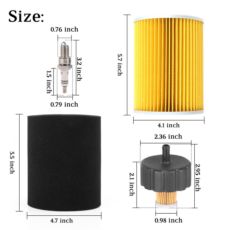 10L0L Tune Up Kit for Yamaha G2 G8 G9 G11 4 Cycle Gas Golf Cart 1985-1994, Replaces J10-14417-00 J38-14450-00, Air Filter Pre-Filter with Spark Plug Fuel Filter