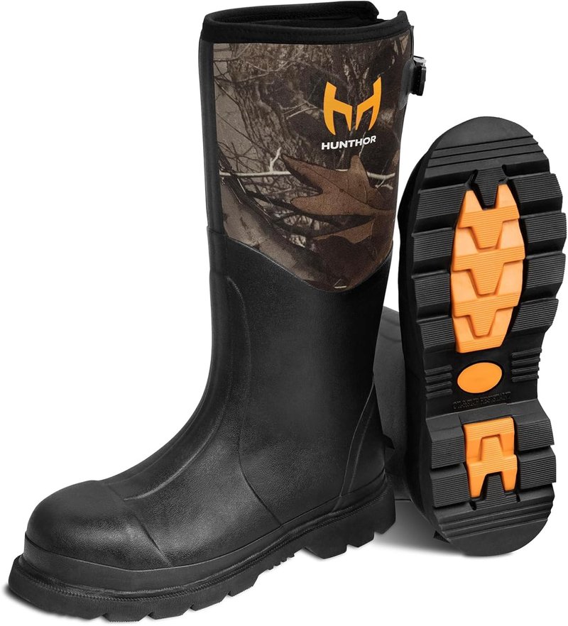 Puncture-Proof Rubber Work Boots - Steel Toe & Waterproof Insulated 6mm Neoprene | Sizes 6-14