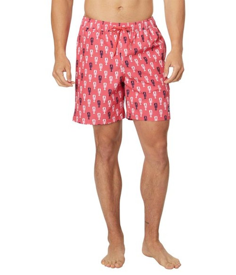 Vineyard Vines Men's Standard 7" Printed Chappy Trunks, Lobster Stack/Jetty Red XX-Large