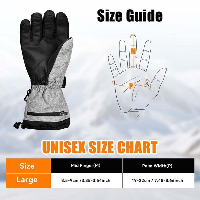 Darivefish Heated Gloves, 5V 4000mAh Rechargeable Heated Gloves for Men, 3 Heating Levels, Touchscreen, Non-Slip for Skiing, Hunting, Outdoor Work