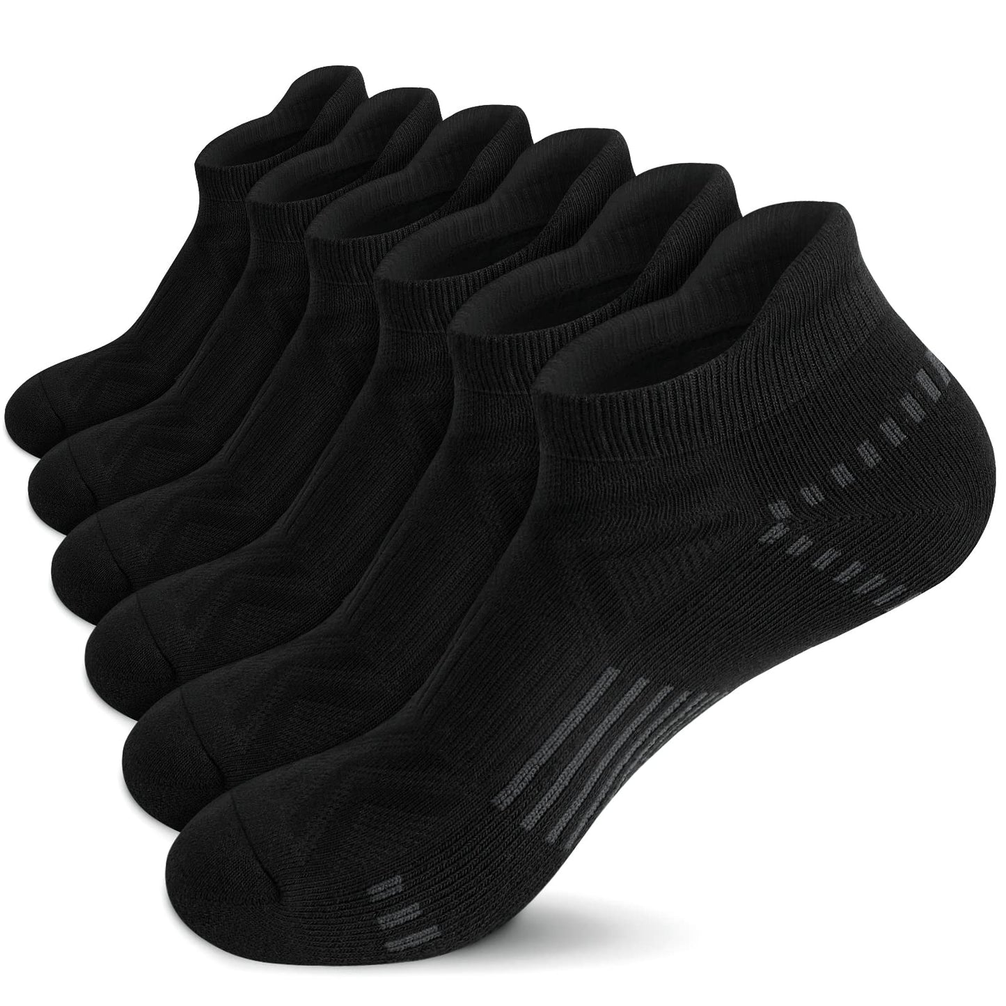 Airacker Ankle Athletic Running Socks Cushioned Breathable Low Cut Sports Tab Socks for Men and Women (6 Pairs)