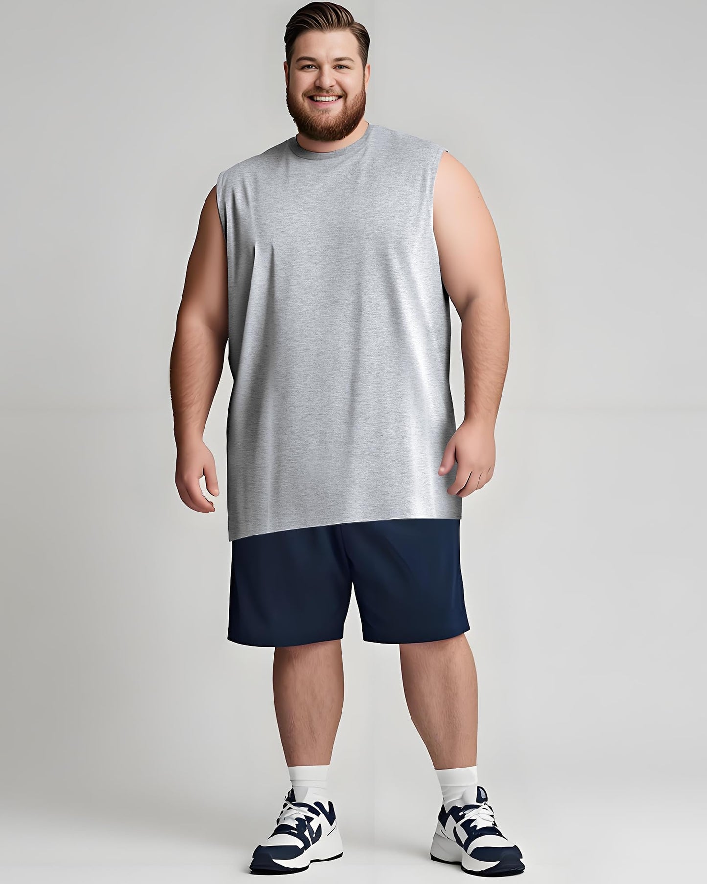 Taiyin 3 Pack Men's Big and Tall Tank Tops Quick Dry Muscle Workout Sleeveless T Shirts Summer Gym Active Undershirts(Black, Gray, Navy Blue,X-Large Big Tall)