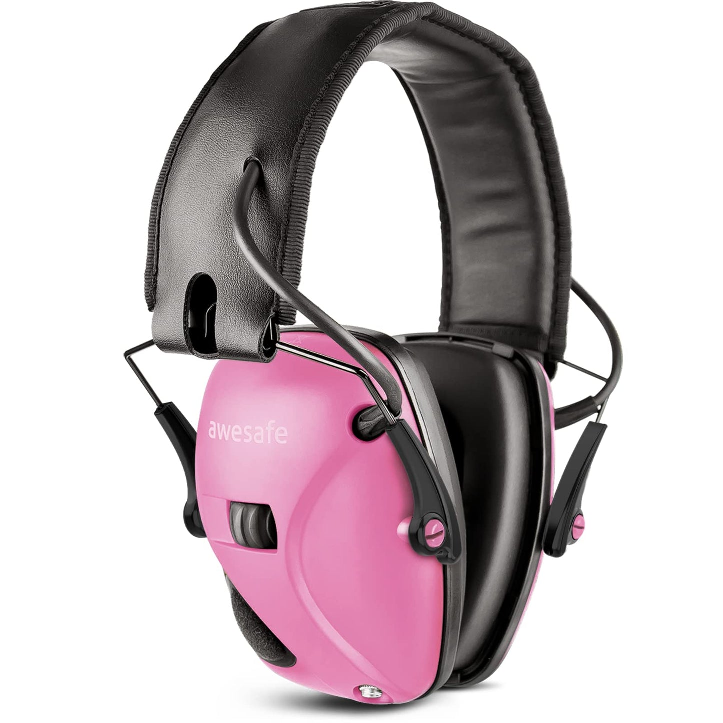 awesafe Electronic Shooting Earmuffs Ear Hearing Protection Headphones for Shooter Noise Reduction Sound Amplification (Pink)