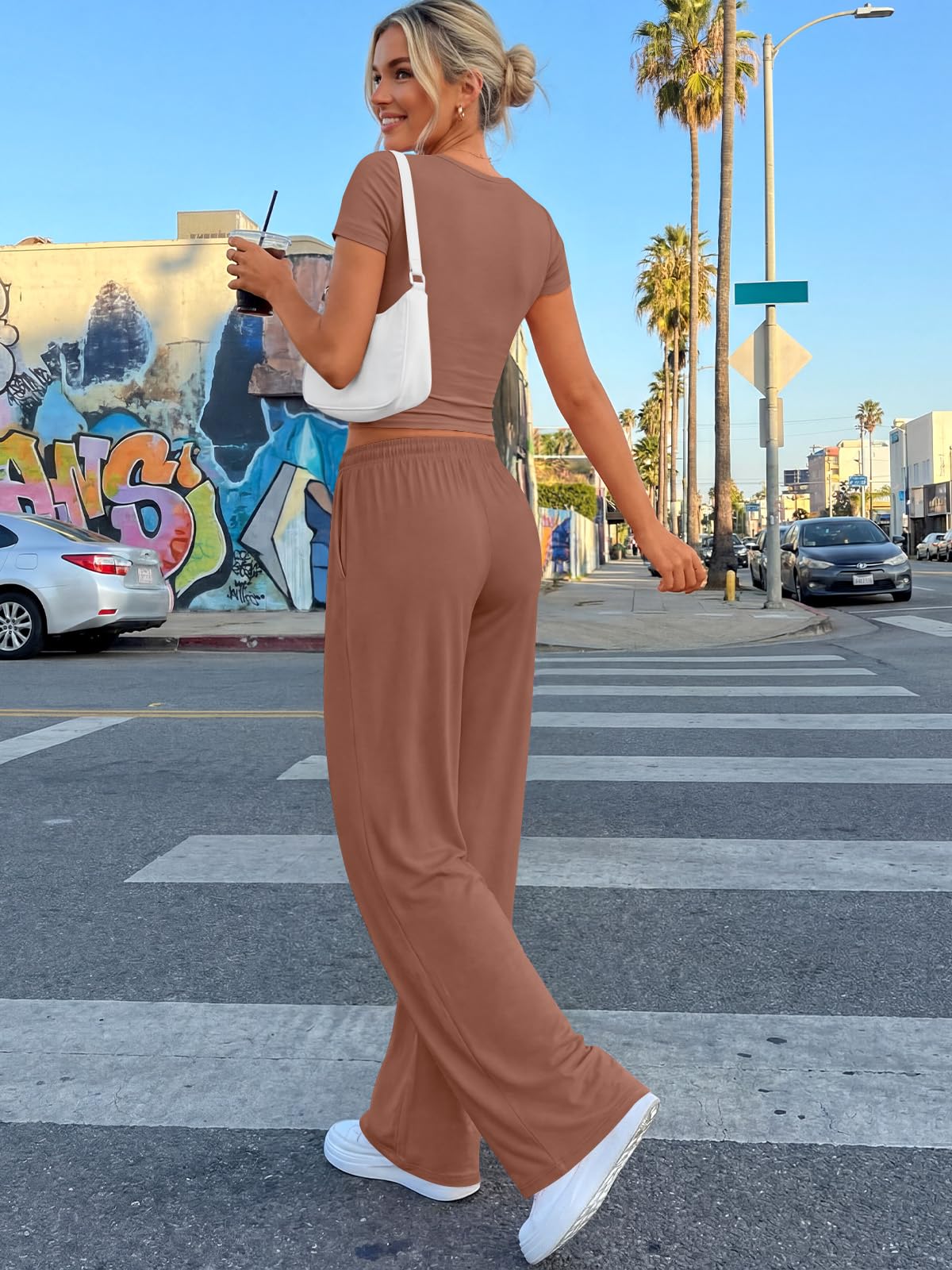 Trendy Queen Womens 2 Two Piece Set 2026 Summer Workout Vacation Gym Clothes Spring Fashion Lounge Matching Airport Travel Outfit Resort Wear Fitness Athleisure Clothing