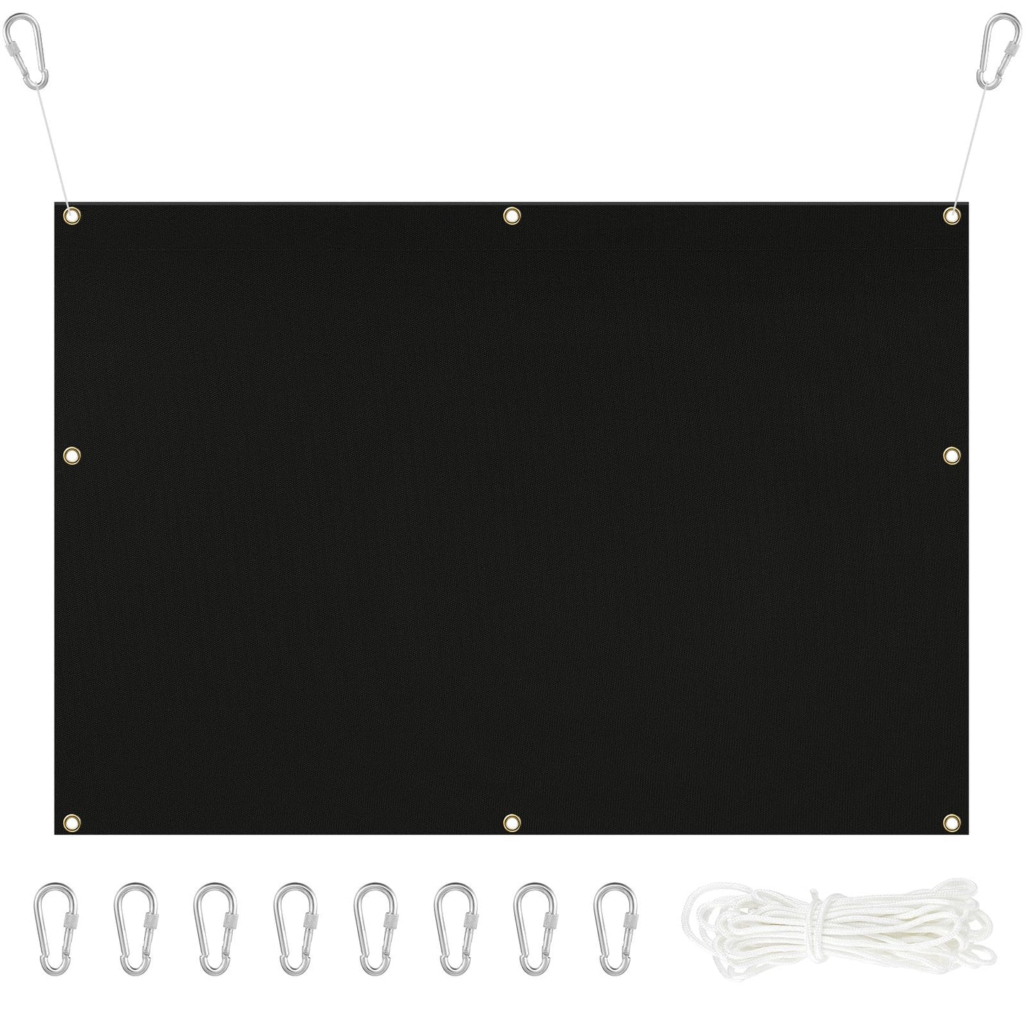 Silipull Archery Backstop Netting Heavy Duty with Rope and Hooks Slingshot Archery Net for Backyard Shooting Accessories(5 ft X 10 ft X 2 Mm, 45 Lbs,Black)