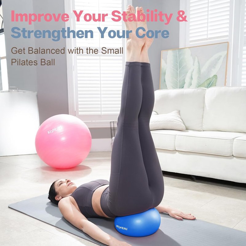 Small Exercise Ball - 9 Inch Mini Pilates & Yoga Ball | Anti-Burst, Slip-Resistant for Stability & Core Strength