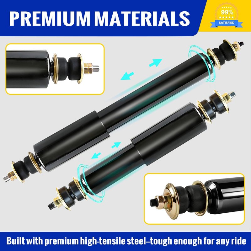Roykaw Golf Cart Front and Rear Shock Absorbers,fit for EZGO TXT 1994-up Gas or Electric Models,OEM# 76418-G01, 76419-G01,70248-G01, 70324-G01, 70928-G01，2pcs