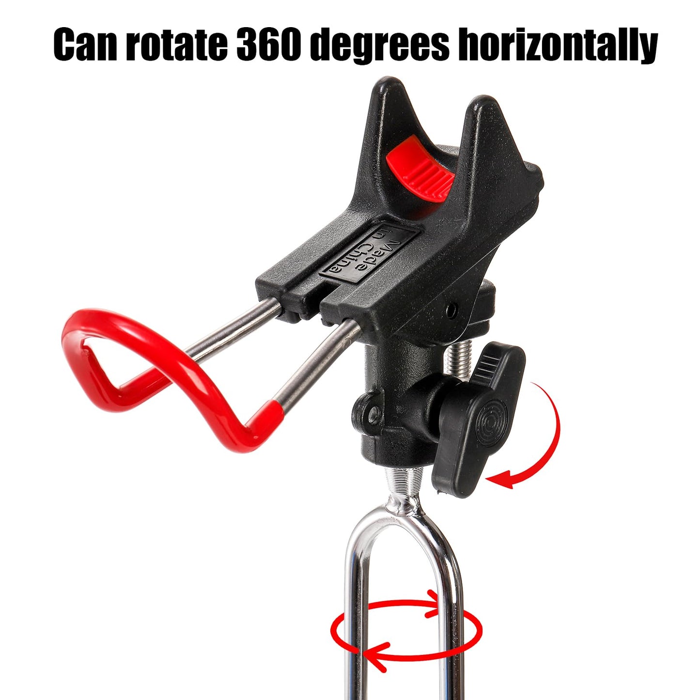 Nicunom 2 Pack Fishing Rod Holders - 360 Degree Adjustable Fishing Pole Rack Stand for Bank, Beach, Ground, Gifts for Men