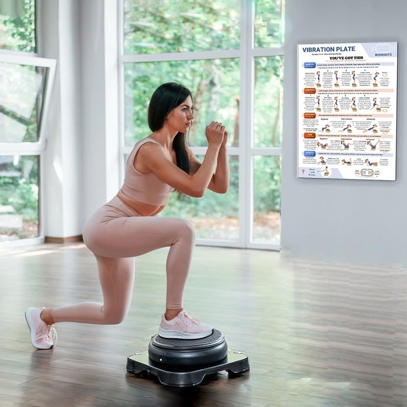 Vibration Plate Workout Poster - Comprehensive Guide for Full-Body Fitness | Large 27" x 19" Size
