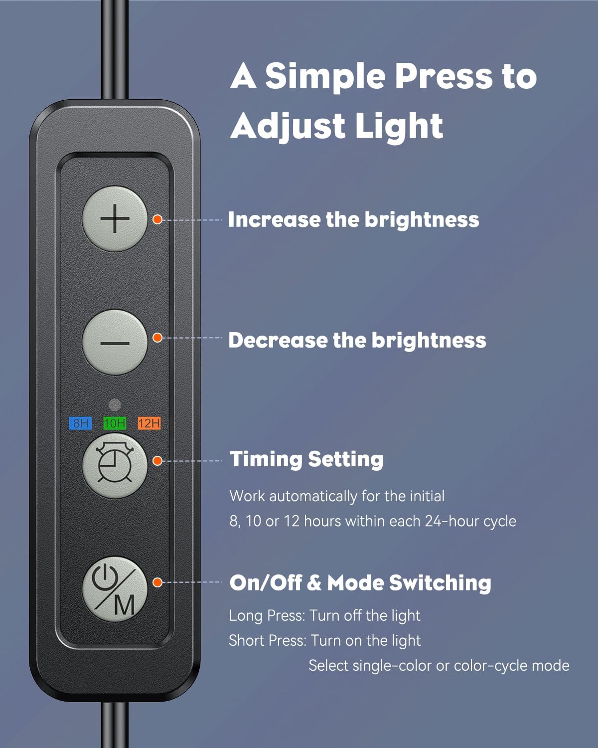 Pawfly 8-Inch Aquarium Color Enhancement Light - IPX8 Waterproof LED for 8" to 15" Fish Tanks | 7 Effects & Adjustable Brightness