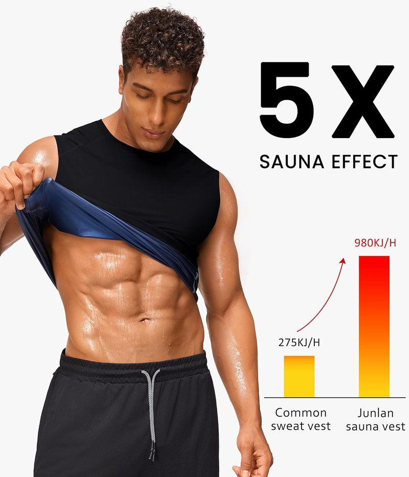 Sauna Suit for Men - Sleeveless Sweat Vest for Effective Gym Workouts | Lightweight & Comfortable