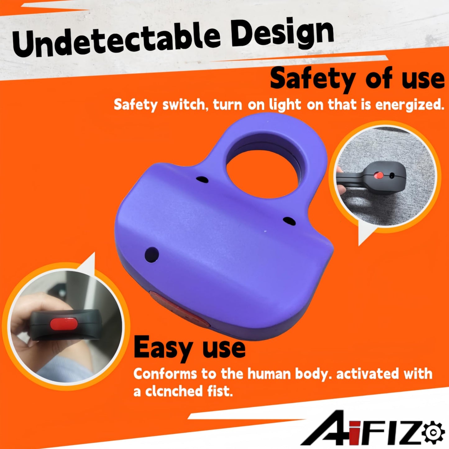 AIFIZO Stun Gun with Safety Switch Easy Cary USB Rechargeable