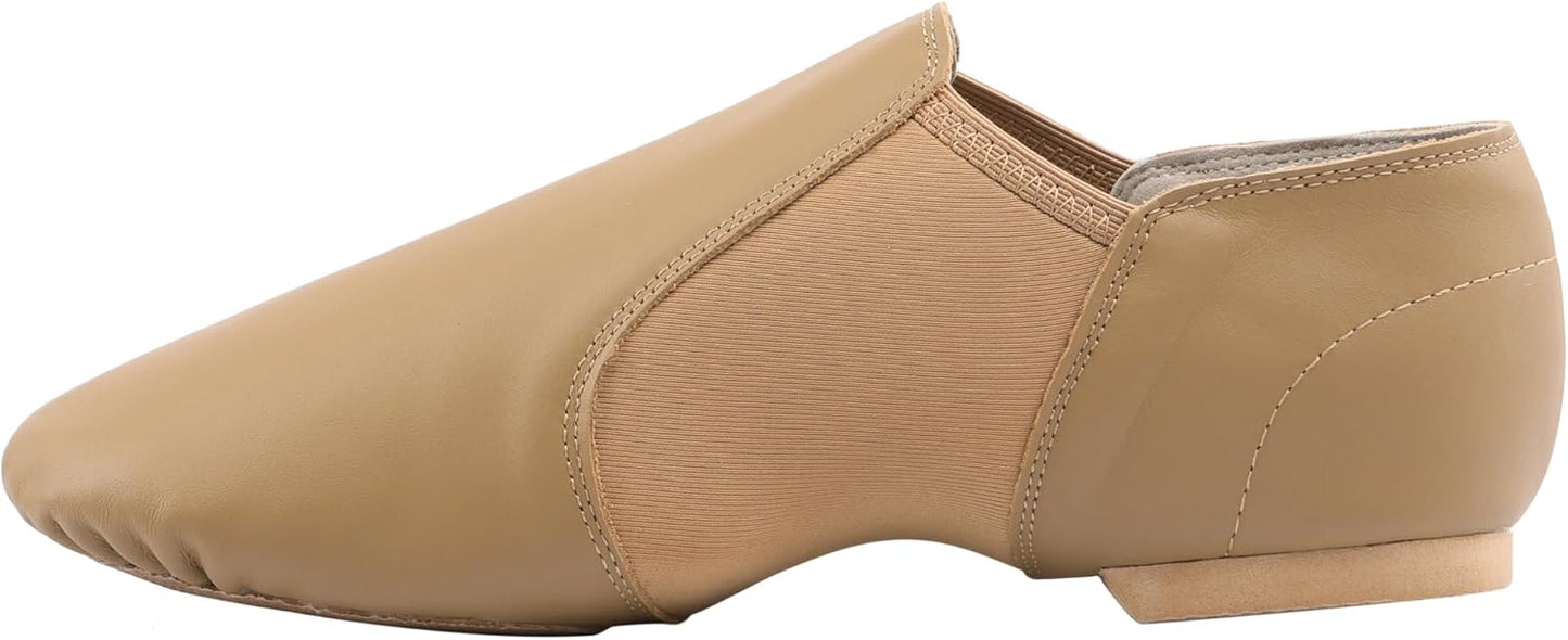 Unisex Leather Jazz Dance Shoes - Slip-On Style for Men & Women | Comfortable Fit