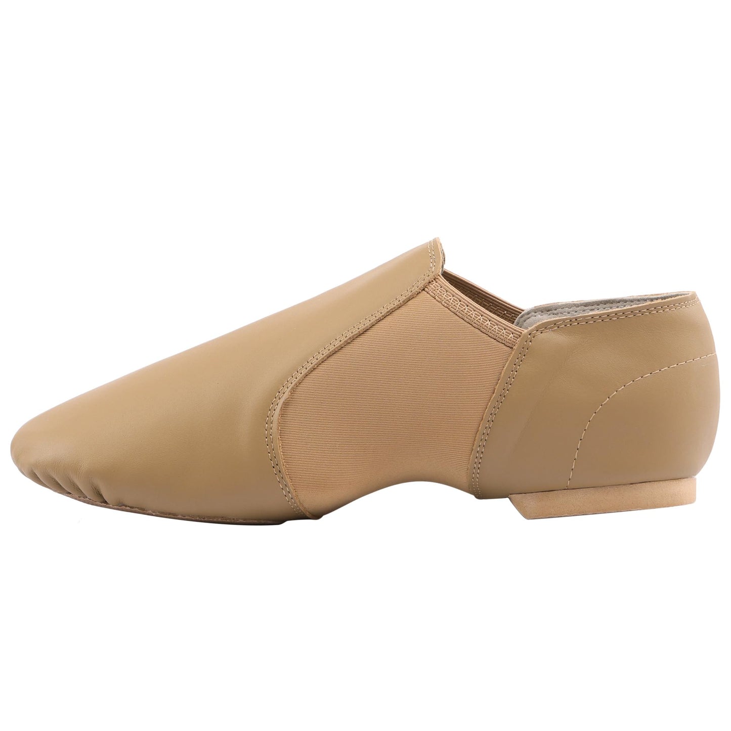 Linodes (Tent Leather Upper Jazz Shoe Slip-on for Women and Men's Dance Shoes Brown 14M