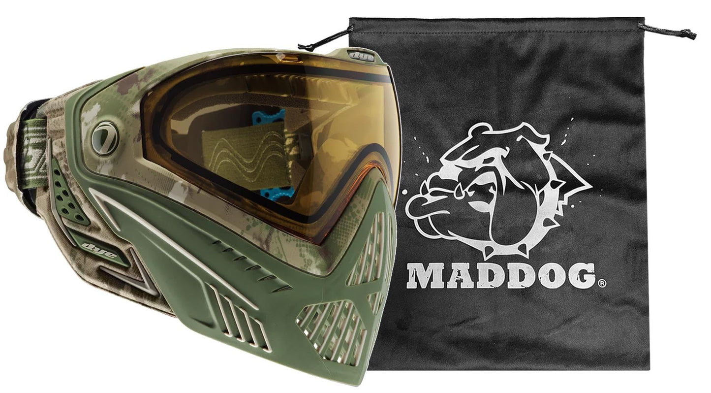 Maddog Dye i5 Thermal Dual-Pane Anti-Fog Lens Paintball Airsoft Mask Goggle System Combo with Microfiber Storage Bag | High Performance Safety Certified Protection - DyeCam