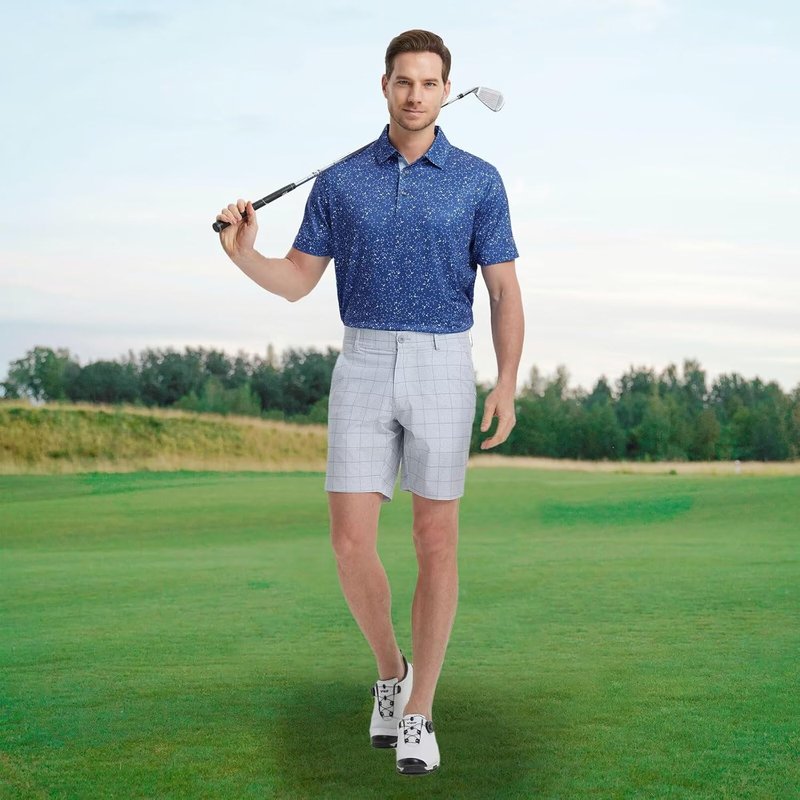 Mens Golf Shirt - Short Sleeve Moisture-Wicking Polo | Performance Dry Fit Patterns