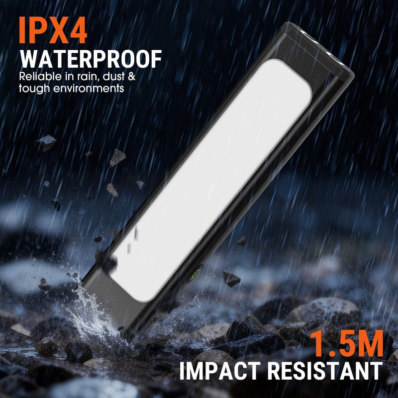 Spriak EDC Flat Flashlight Rechargeable, 1200 Lumens USB-C Pocket Flashlight with Clip, 9 Modes Magnetic Waterproof Small Flash Light for Camping, Work, Repair & Emergencies (Black, 2PCS)