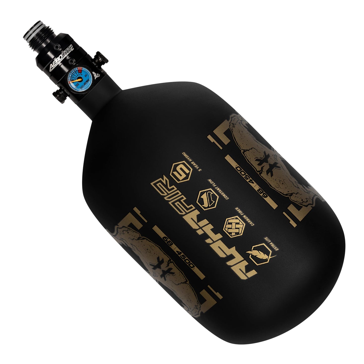 HK Army HPA Paintball Tank - Lightweight Pro Alpha Air Carbon Fiber Compressed Air Tank - 68ci/4500 psi Midas