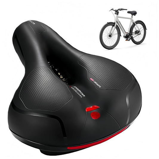 Bike Seat Cushion, Comfort Wide Bike Saddles with Dual Shock Absorption Balls for Men Women, Bicycle Seat Replacement Accessory Fit for Mountain or Road Bikes