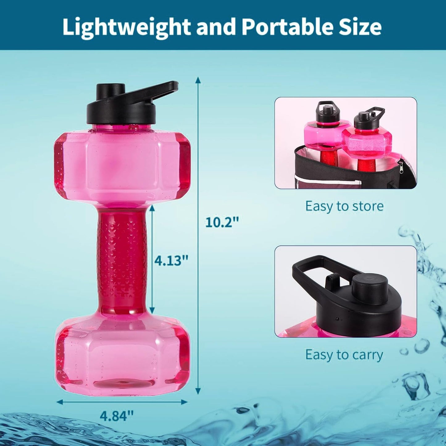 YOTAN Water Dumbbells Set, 2 PCS Water Weights for Pool Exercise, Pool Weights for Water Exercise Resistance, Aquatic Exercise Equipment for Aqua Therapy, Pool Fitness, Weight Loss