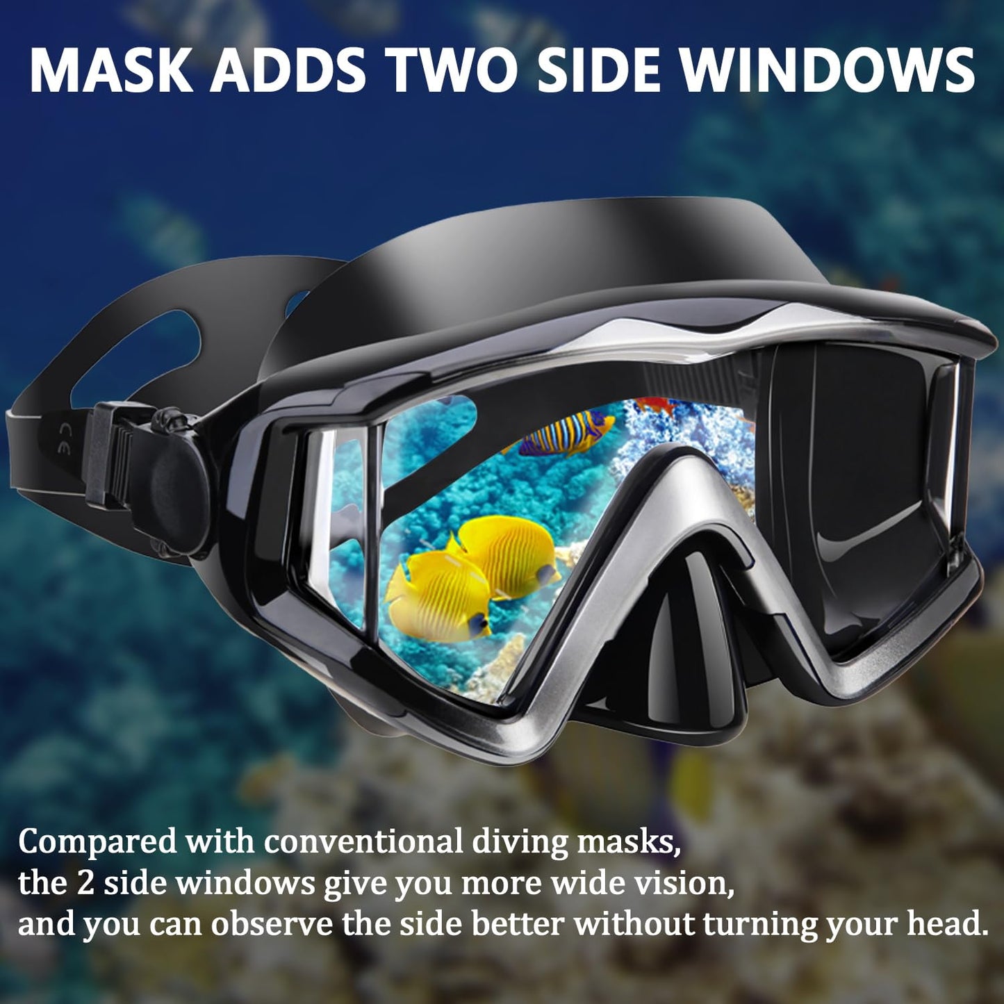 AQUA A DIVE SPORTS Diving mask Anti-Fog Swimming Snorkel mask Suitable for Adults Scuba Dive Swim Snorkeling Goggles Masks