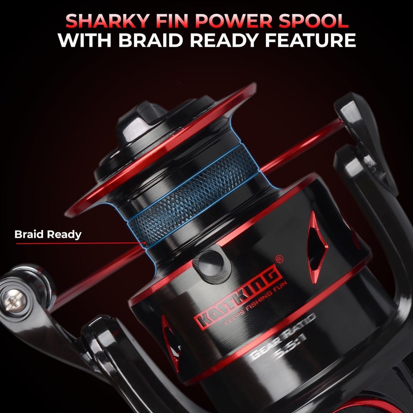 KastKing Sharky Baitfeeder III Spinning Fishing Reel,Size 4000