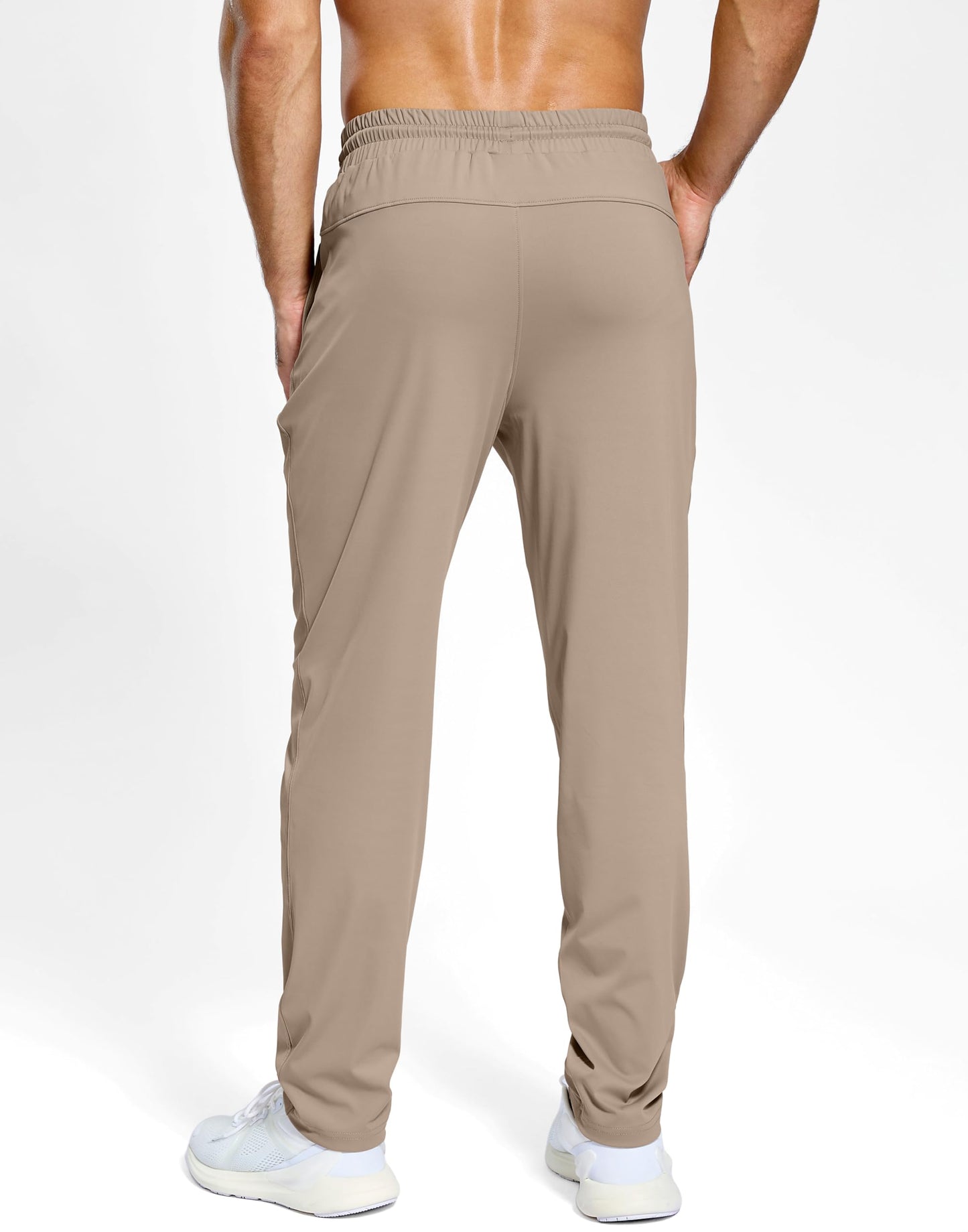 G Gradual Men's Sweatpants with Pockets Lightweight Workout Athletic Track Pants Stretch Gym Running Jogging Joggers for Men(Khaki,L)