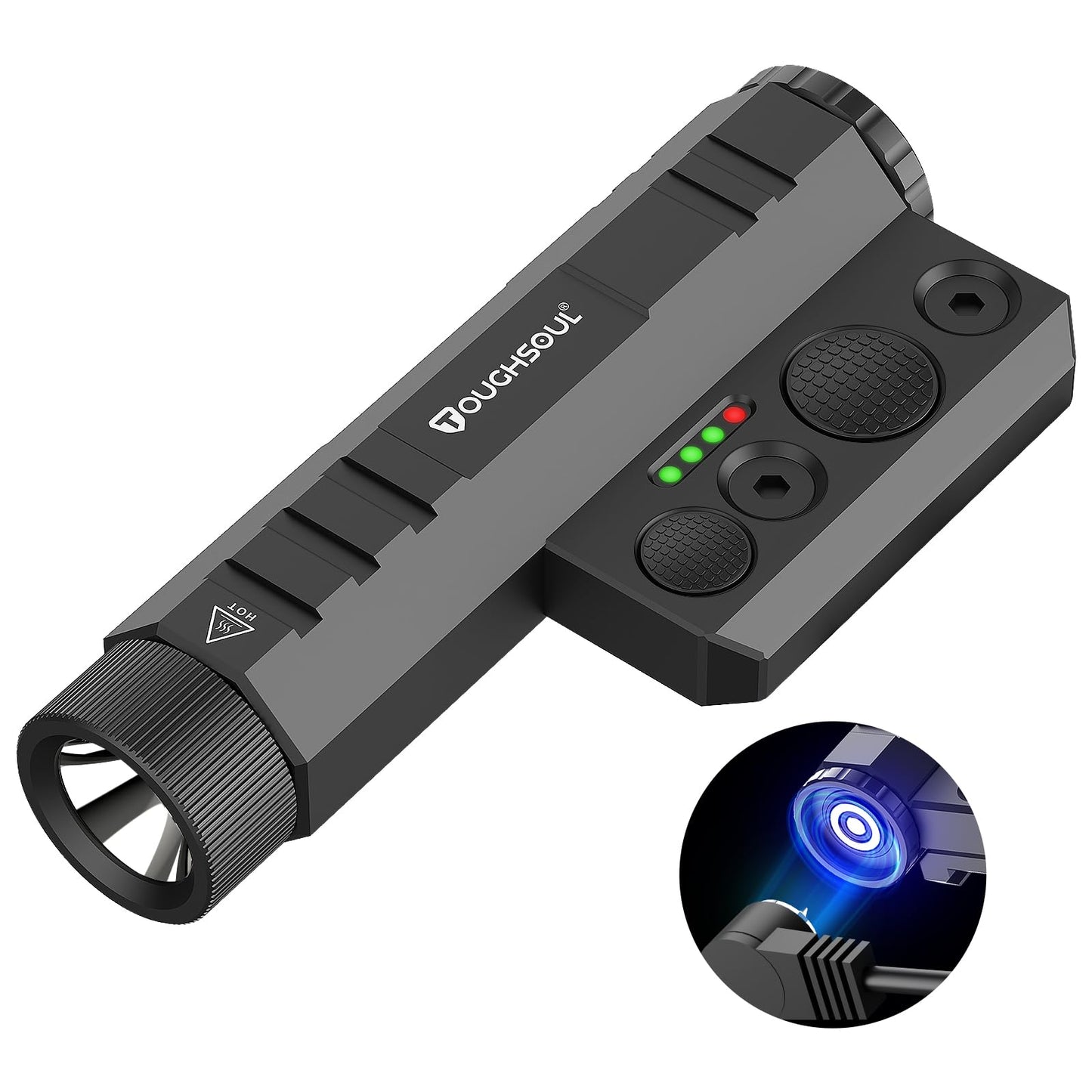 TOUGHSOUL Mlok/Picatinny Tactical Flashlight 2400 Lumen