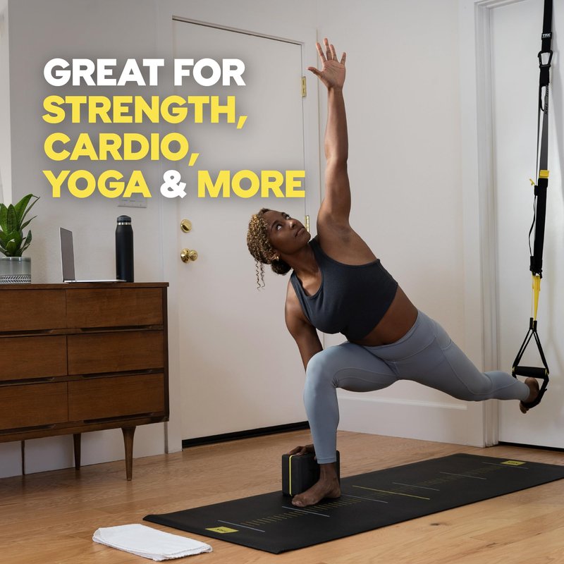 TRX Suspension Training Mat - Non-Slip Gym Mat, Black, 72" x 24"