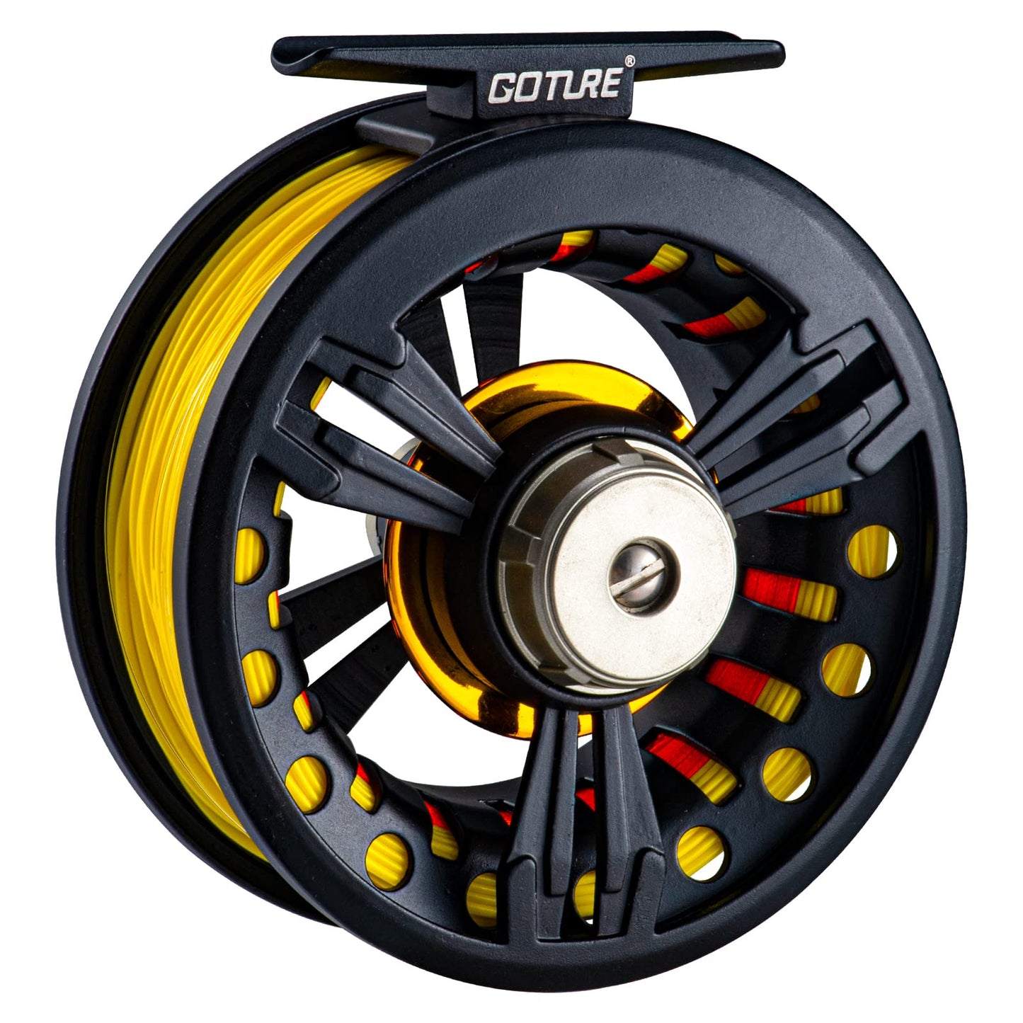 Goture Fly Fishing Reel 3/4 5/6 7/8 9/10WT Large Arbor Die Casting Fly Reel with Line Combo 2+1BB Aluminum Alloy Bass Trout Fly Reels