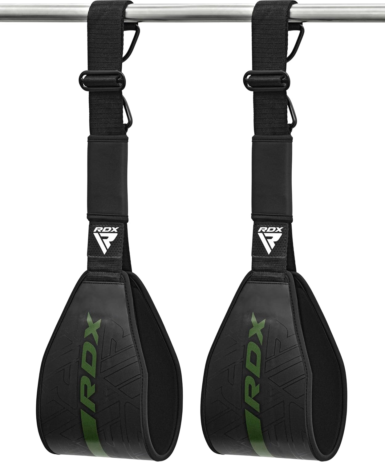 RDX AB Straps for Pull Up Bar - Maya Hide Leather Arm Support Slings for Abdominal Muscle Building | Padded D-Ring Design
