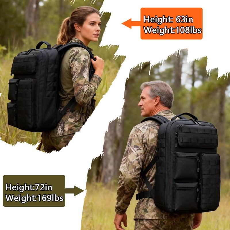 Tactical Camo Backpack - Waterproof MOLLE Design for Camping, Hunting & Emergency Preparedness | Unisex Durable Gear