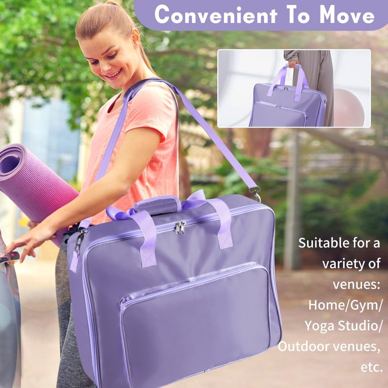 Crisinant Storage Bag for Pilates Board, Pilates Board Organizer, Shoulder Gym Bags with Multi Pockets Portable Carrying Bag for Gym, Pilates, Yoga, Outdoor Exercise, Home Storage, Daily Use, Bag Only