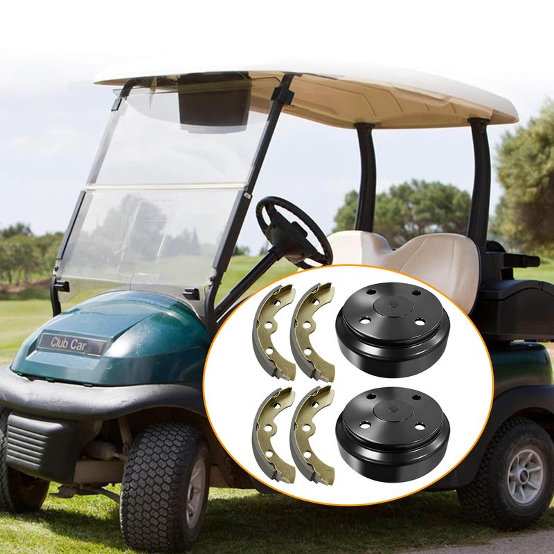 Club Car Golf Cart Brake Drums/Hub and Brake Shoes Spring Kit Fit for Club Car DS 1995-Up&Precedent 2004-Up OEM #101791101 1018232-01 101816301