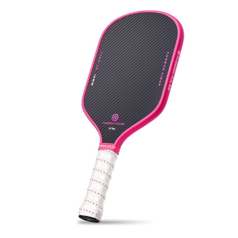 V7 Pro Pink Carbon Fiber Pickleball Paddle for Women – 3K Surface, 16mm Core, 3D Handle, Edge Guard – Lightweight Pickleball Paddle for All Skill Levels by Passion Pulse