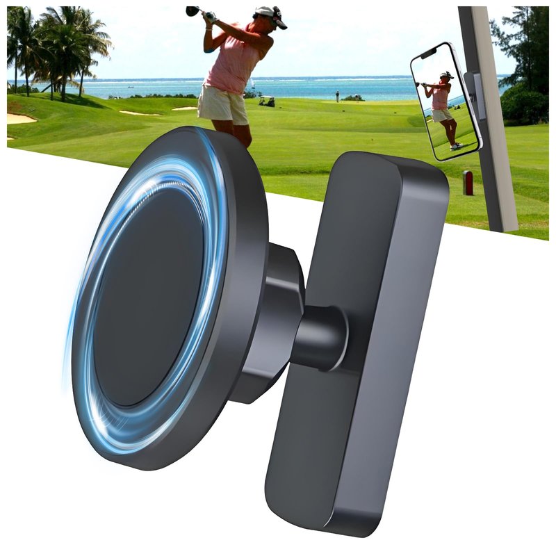 LFNOWN Golf Cart Phone Holder，Upgraded Magnetic Golf Cart Phone Mount，Phone Caddy for Golf Cart Compatible iPhone & Android,Golf Cart Accessories Gifts for Men Women Golfers(Black)