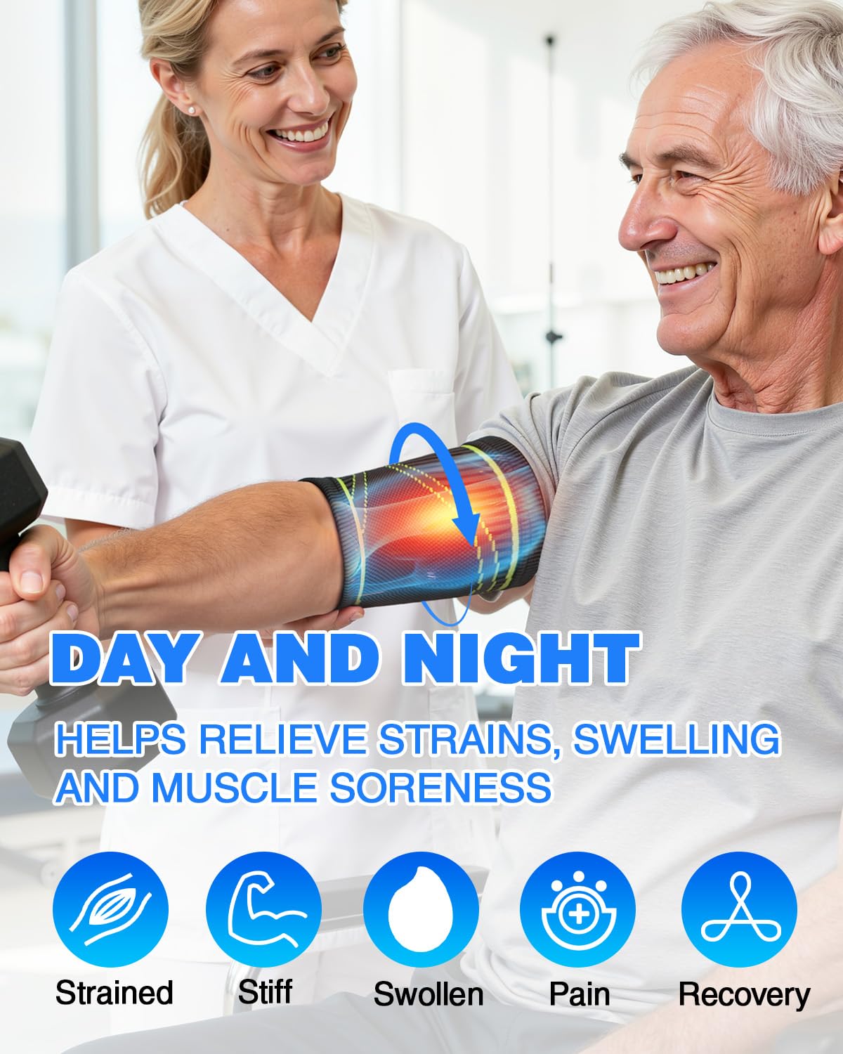 LISEPWU Bicep Tendonitis Brace for Pain Relief, (1Pair) Bicep Tendonitis Compression Sleeve for Muscle Strains Recovery, Arm Supports Sleeve for Workouts (XL)