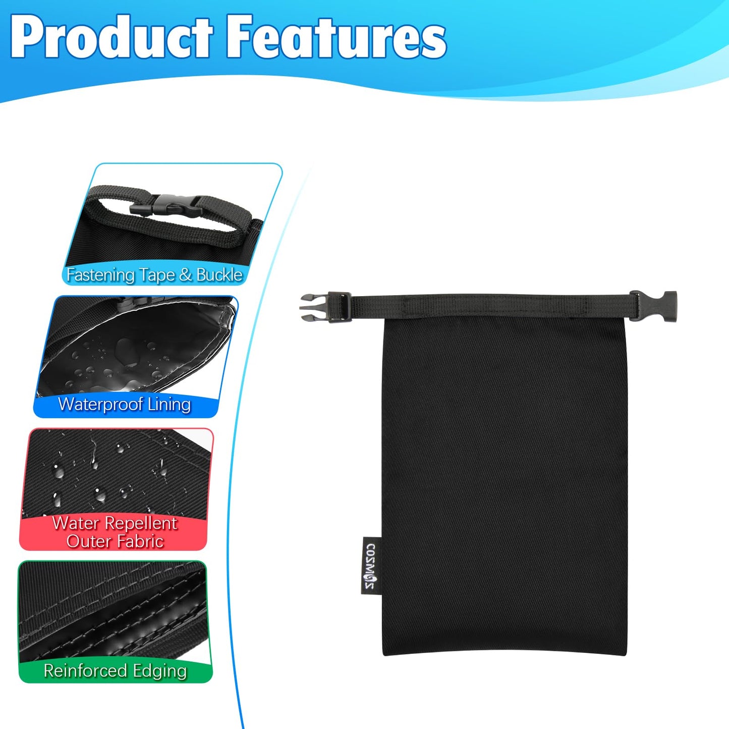 Cosmos 3 Pcs Waterproof Dry Bag, Mini Waterproof Pouch Portable Dry Sacks Small Roll Top Storage Bag for Outdoor Travel Kayaking Boating Camping Hiking (Small Size)