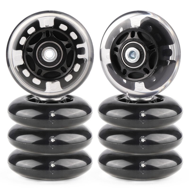 Gladeer Inline Skate Wheels Light Up 85A Indoor Outdoor Replacement Wheels with ABEC-7 Bearings for Kids & Adult Youth Inline Skates, Pack of 8 (Pink, 72mm)