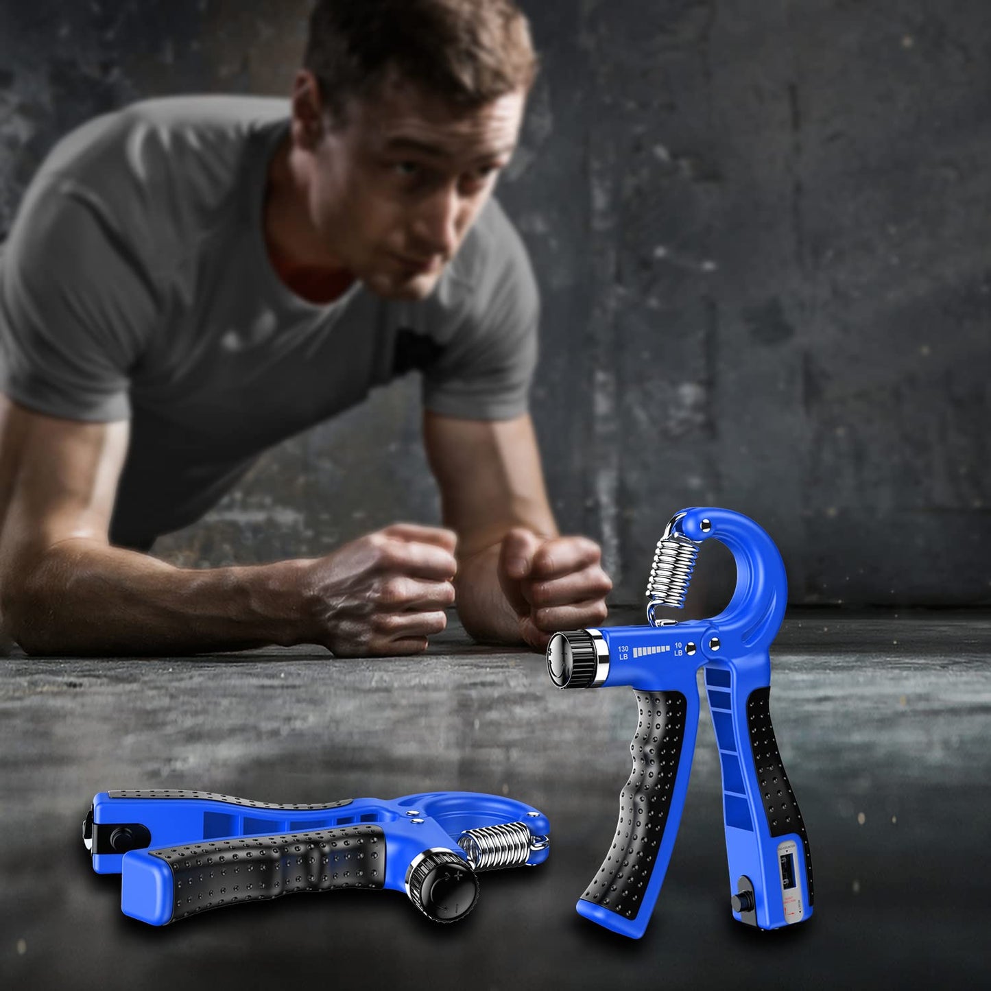 KDG Hand Grip Strengthener 2 Pack(Blue) Adjustable Resistance 10-130 lbs Forearm Exerciser,Grip Strength Trainer for Muscle Building and Injury Recovery for Athletes…