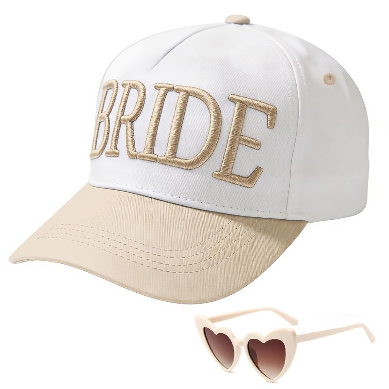 JOYCREDIBLE Bride Trucker Hat Bridal Headwear Bachelorette Party Favors Something Beige Bridal Shower Decorations Wedding