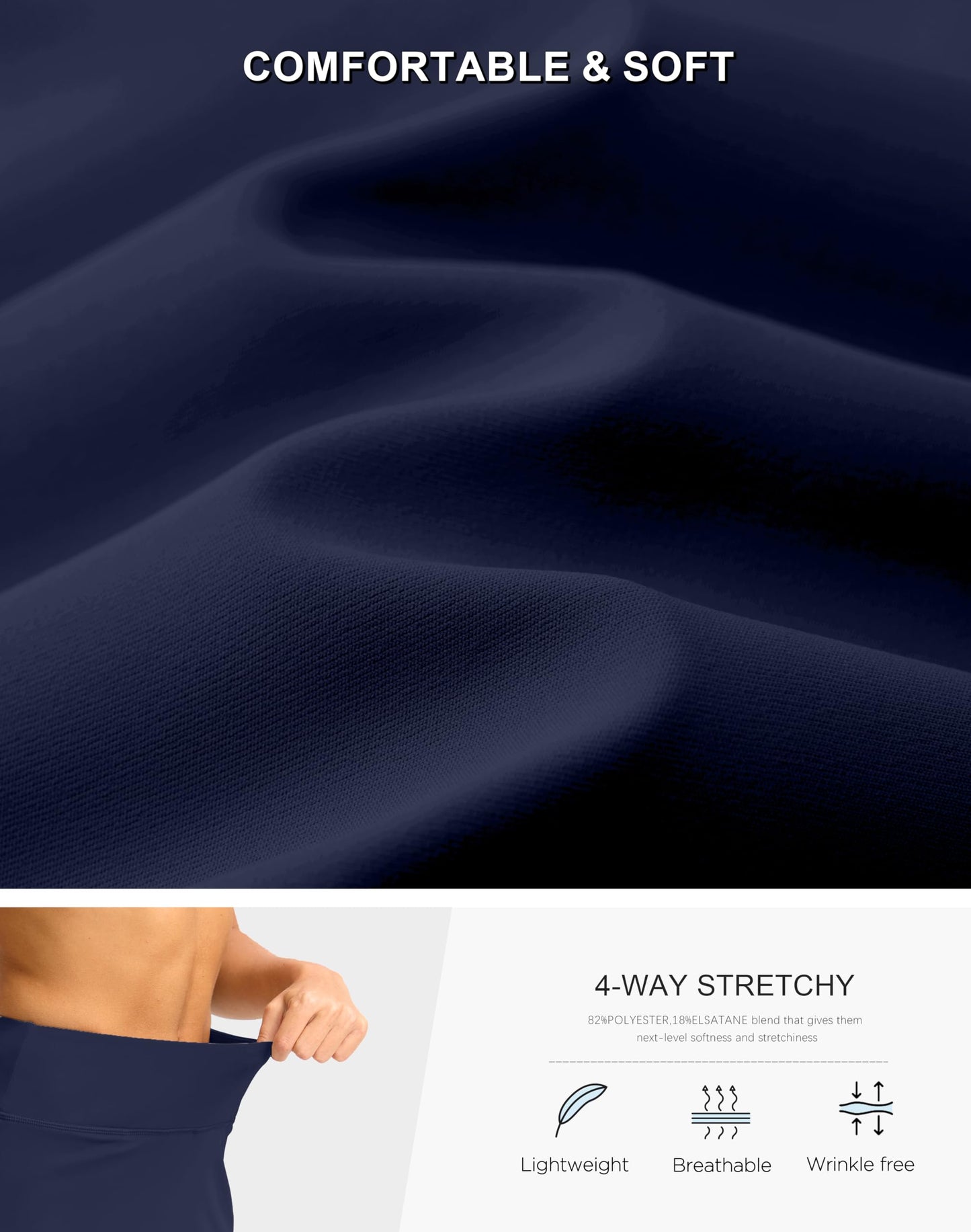 Viodia 16" Golf Skorts for Women High Waisted Tennis Skirt Athletic Skorts Skirts for Women Built-in Shorts with 5 Pockets Navy M