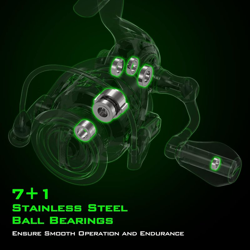 KastKing Zephyr Spinning Reel - Lightweight Carbon Fiber Drag, Stainless Steel Shaft | Sizes 500/1000 - Black/Green/Orange