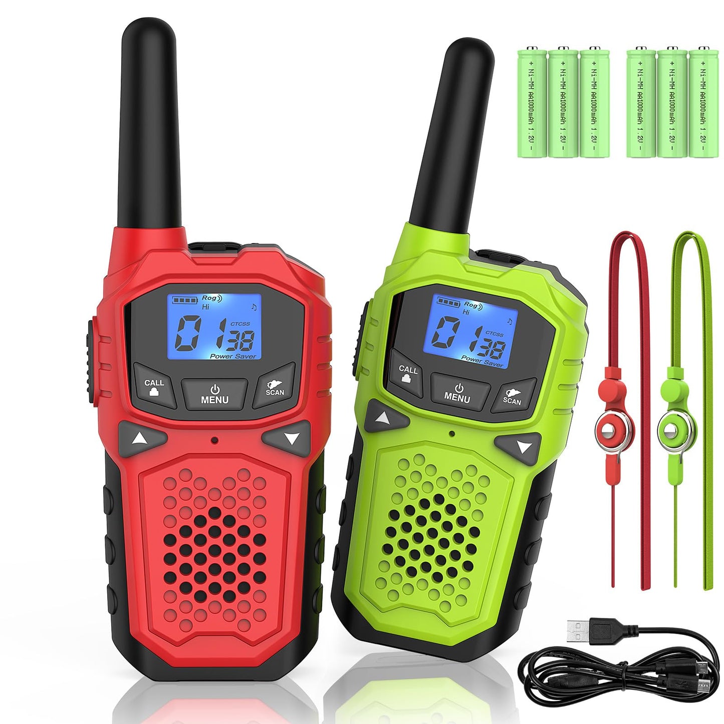 Walkie Talkies for Adults- WokTok Long Range Two Way Radio for Camping Hiking Hand Held Hiking Accessories Camping Gear Xmas Birthday Gift for Kids,SOS Siren,NOAA Weather Alert,2 Radios