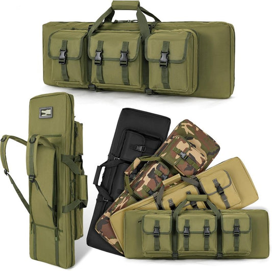 Double Rifle Case - Soft Gun Bag for Rifles & Pistols | Tactical Storage Backpack for Hunters & Shooters - 32/36/42/48/52 Inch