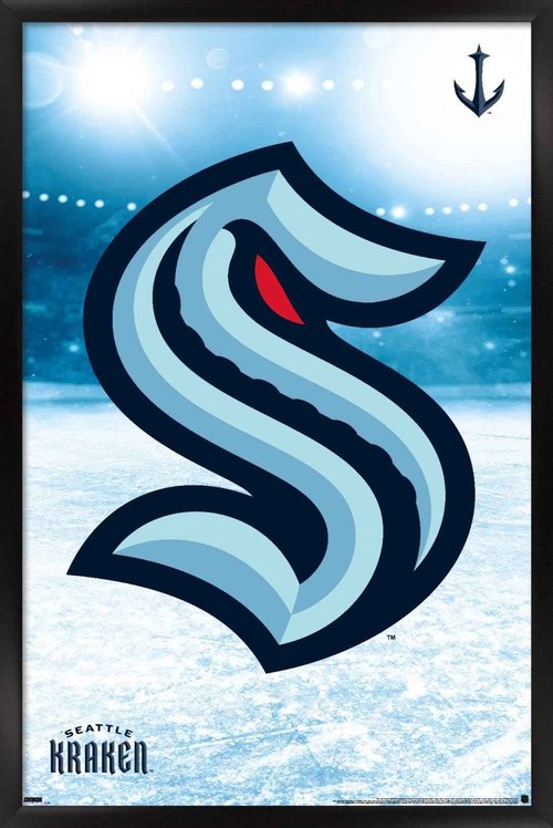 Trends International NHL Seattle Kraken - Logo 20 Wall Poster, 14.725" x 22.375", Black Framed Version