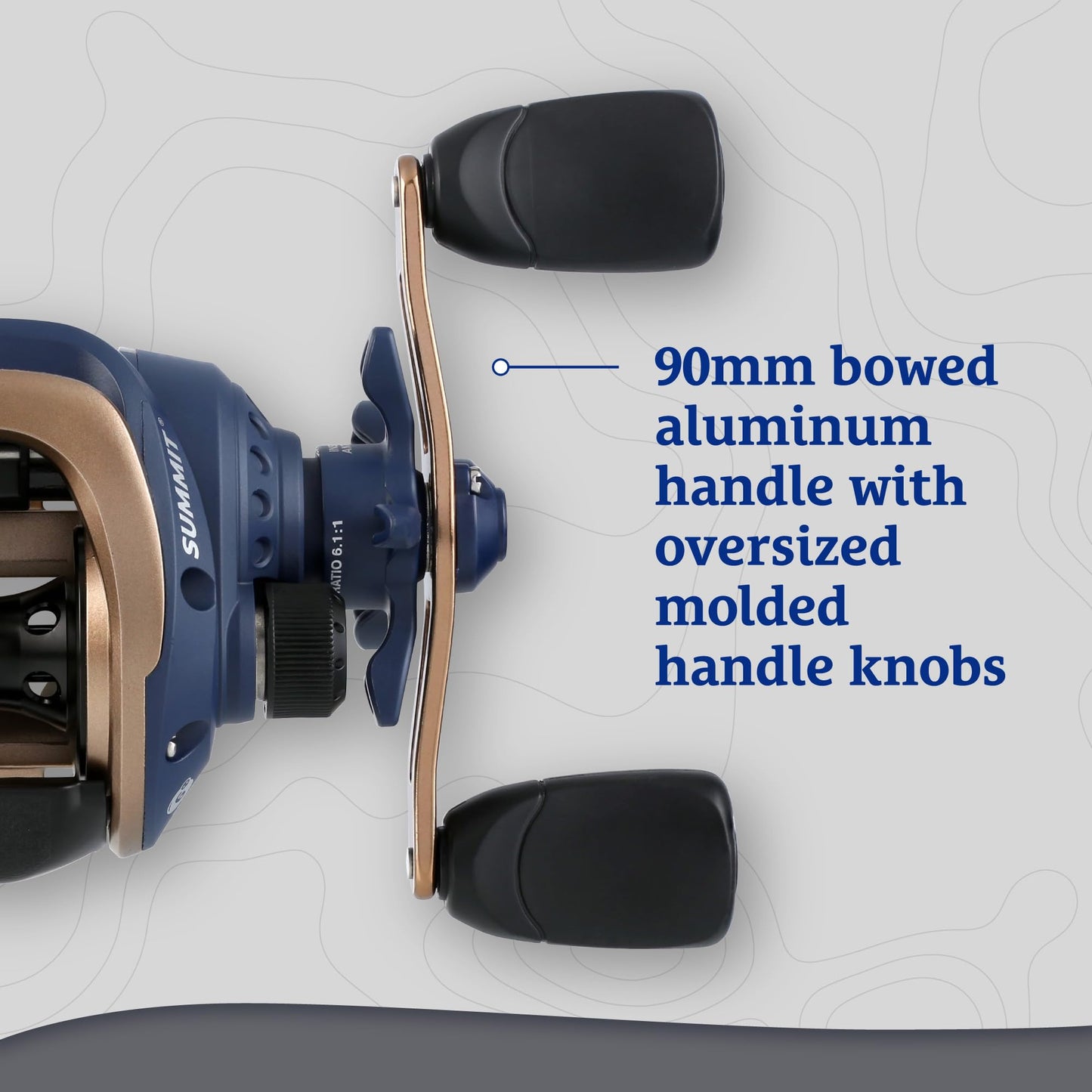 Shakespeare Summit Baitcaster Fishing Reel, Size LP, Aluminum Spool & Handle, Molded Soft Touch Grips, Adjustable Magnetic Braking System